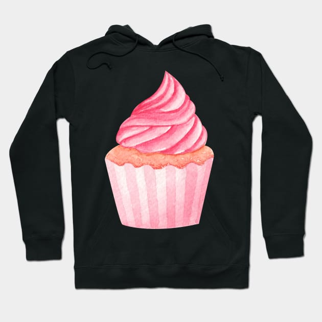 Cupcake watercolor painting Hoodie by shoko